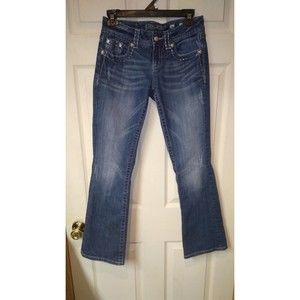 Miss Me Women's Jeans Size 28 Easy Boot JE5145E5R Embroidered Denim Blue Jeans